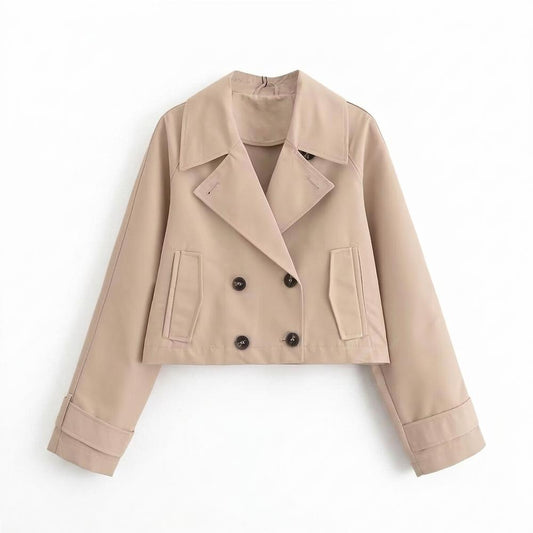Allsaints Leather - Lyron | Double-Breasted Cropped Jacket Women