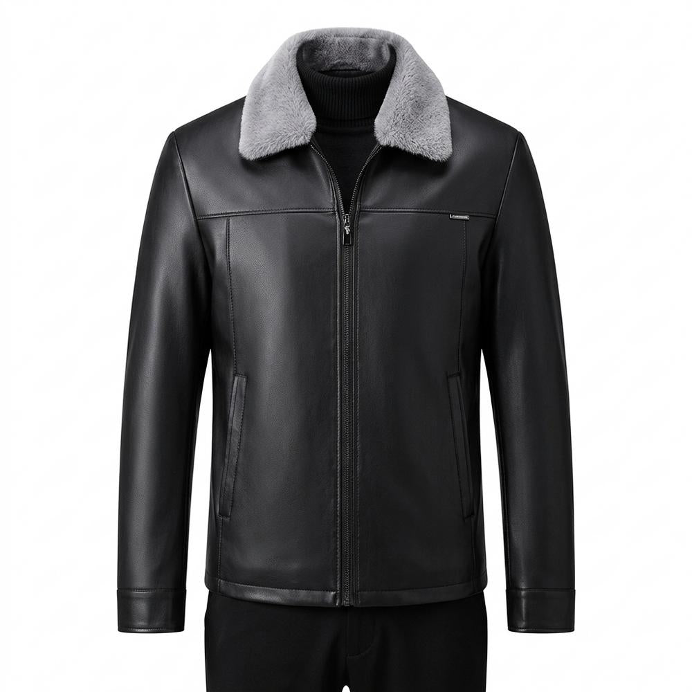 Allsaints Leather - Nevan | Lined Fur-Collar Leather Jacket Men