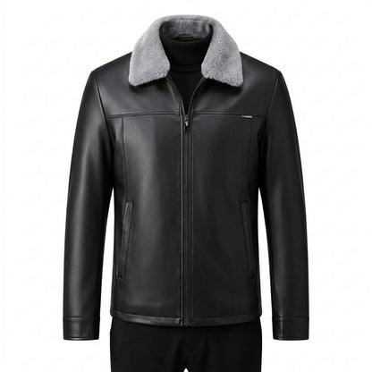Allsaints Leather - Nevan | Lined Fur-Collar Leather Jacket Men