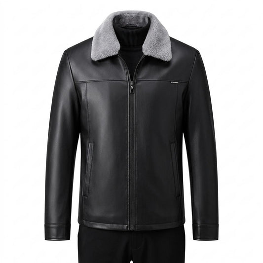 Allsaints Leather - Nevan | Lined Fur-Collar Leather Jacket Men