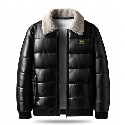 Allsaints Leather - Arsan | Quilted Shearling-Collar Leather Jacket Men