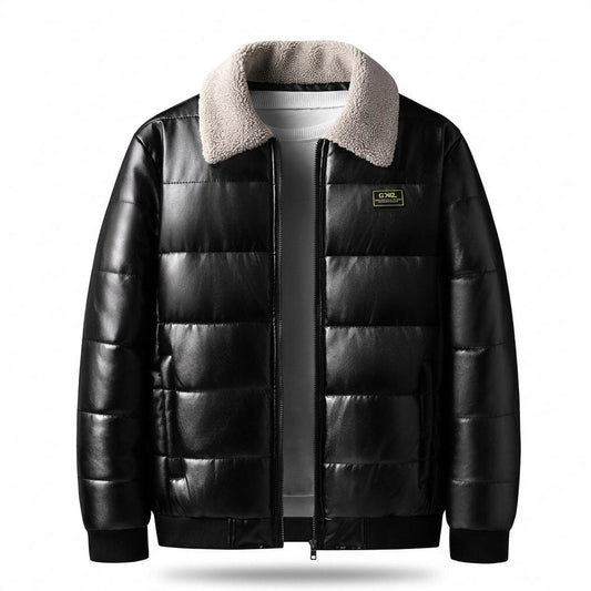 Allsaints Leather - Arsan | Quilted Shearling-Collar Leather Jacket Men