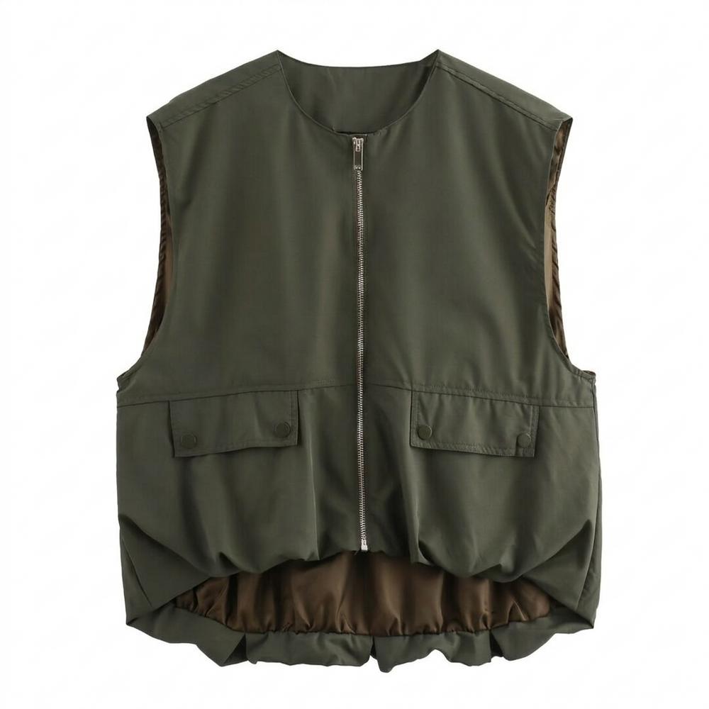 Allsaints Leather - Nilar | Zip-Up Lined Vest Unisex