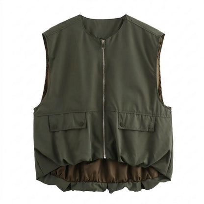 Allsaints Leather - Nilar | Zip-Up Lined Vest Unisex