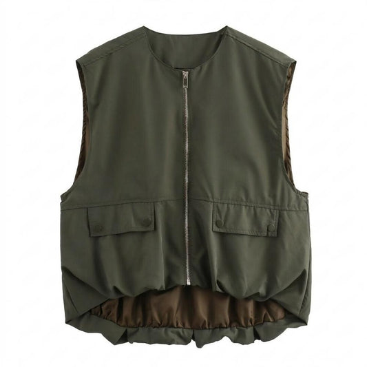 Allsaints Leather - Nilar | Zip-Up Lined Vest Unisex
