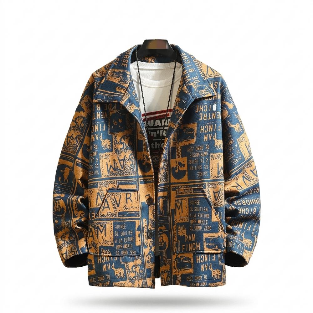 Allsaints Leather - Kesol | Printed Buttoned Jacket Men