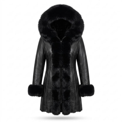 Allsaints Leather - Lymir | Fur-Trimmed Hooded Coat Women