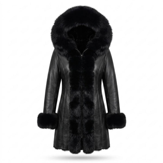 Allsaints Leather - Lymir | Fur-Trimmed Hooded Coat Women