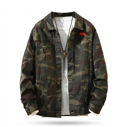 Allsaints Leather - Rihuv | Camouflage Button-Front Denim Jacket Men