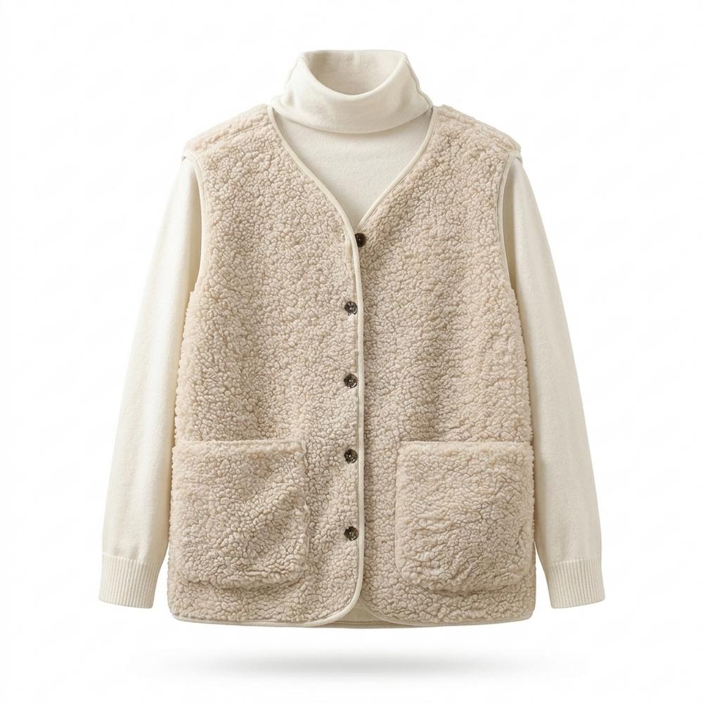 Allsaints Leather - Saver | Sherpa Button-Front Vest Women