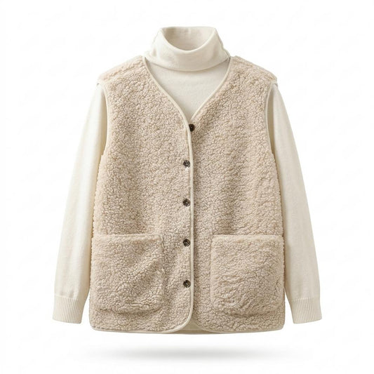 Allsaints Leather - Saver | Sherpa Button-Front Vest Women