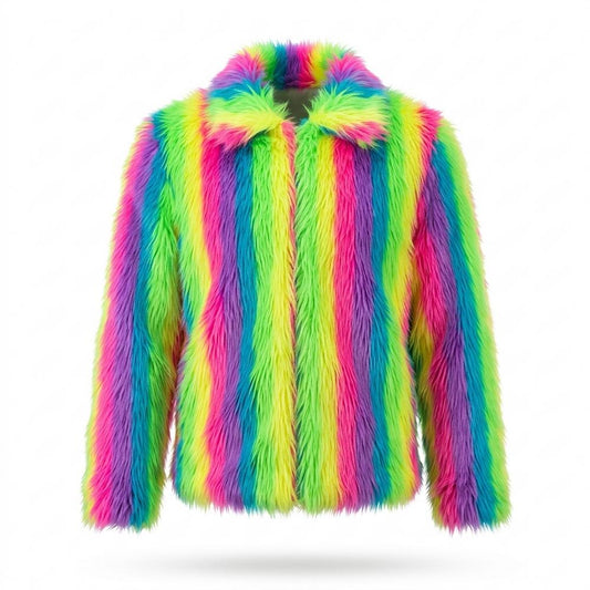 Allsaints Leather - Nisol | Faux Fur Striped Jacket Unisex