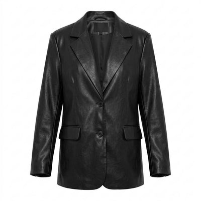 Allsaints Leather | Leather Single-Breasted Blazer Women