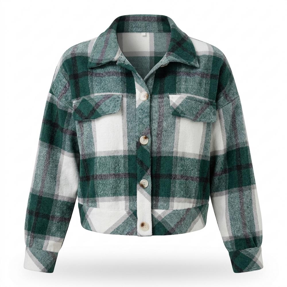 Allsaints Leather - Elsan | Plaid Cropped Jacket Women