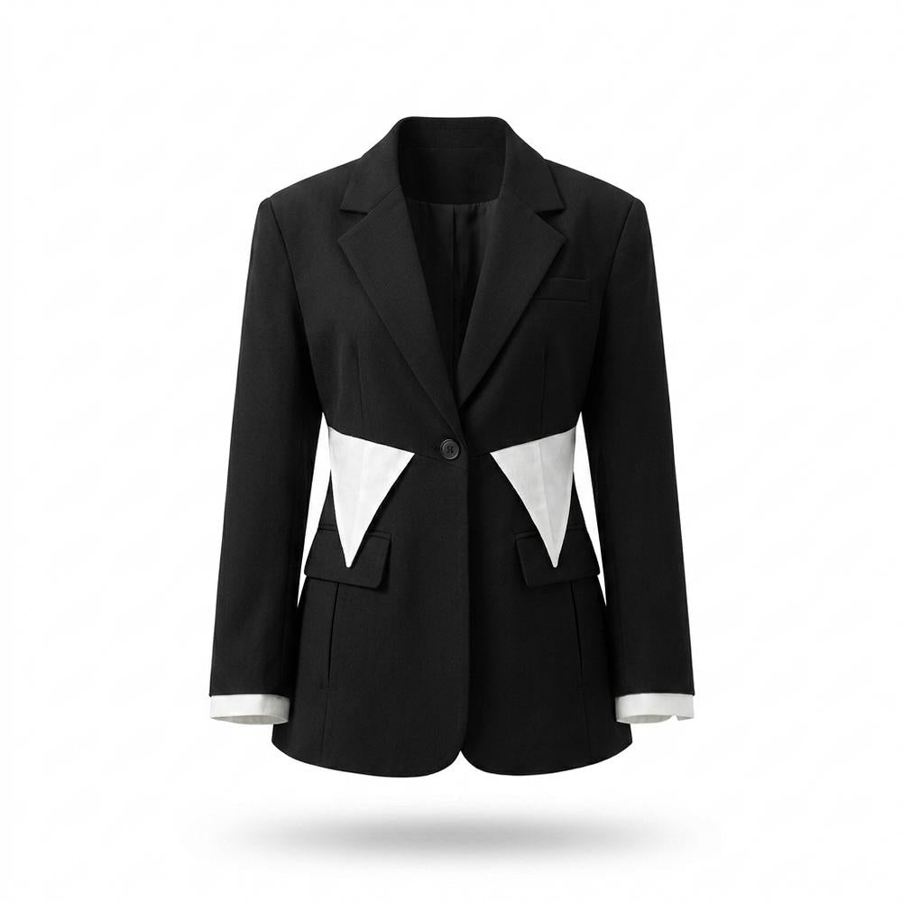 Allsaints Leather - Coral | Color-Block Cut-Out Blazer Women