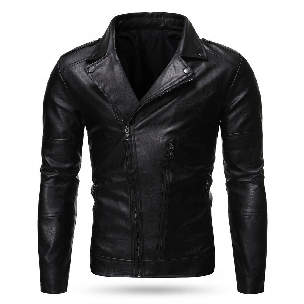 Allsaints Leather - Mamon | Asymmetrical Fitted Leather Jacket Men