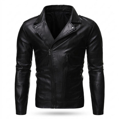 Allsaints Leather - Mamon | Asymmetrical Fitted Leather Jacket Men