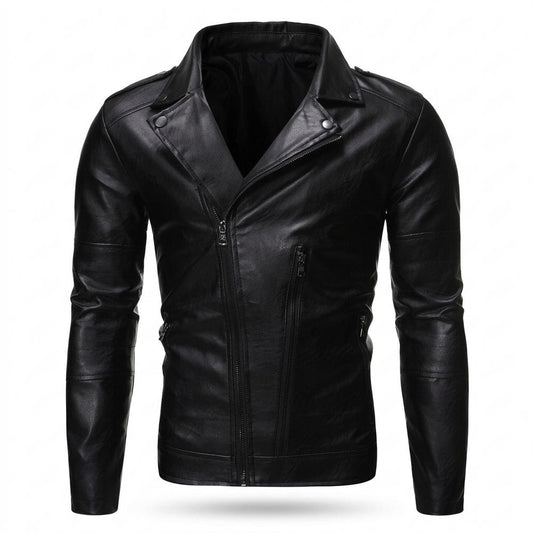 Allsaints Leather - Mamon | Asymmetrical Fitted Leather Jacket Men