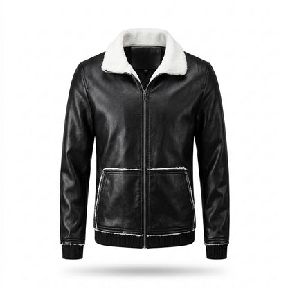 Allsaints Leather - Tilor | Sherpa-Collar Lined Leather Jacket Men