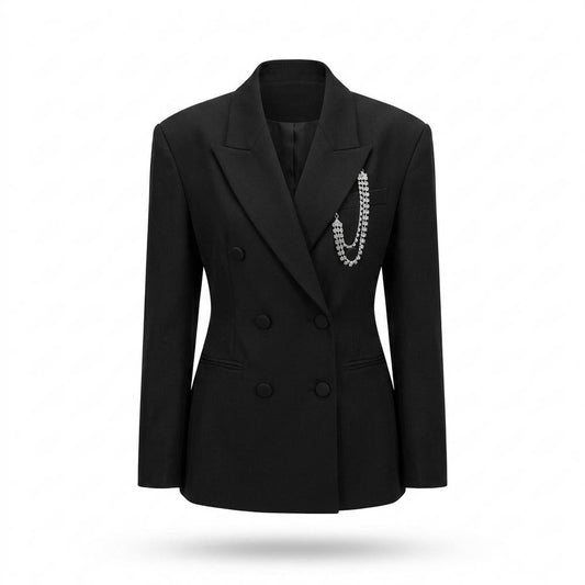 Allsaints Leather - Noren | Double-Breasted Structured Blazer Women