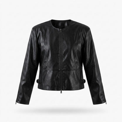Allsaints Leather - Rivan | Collarless Zipped Leather Jacket Women