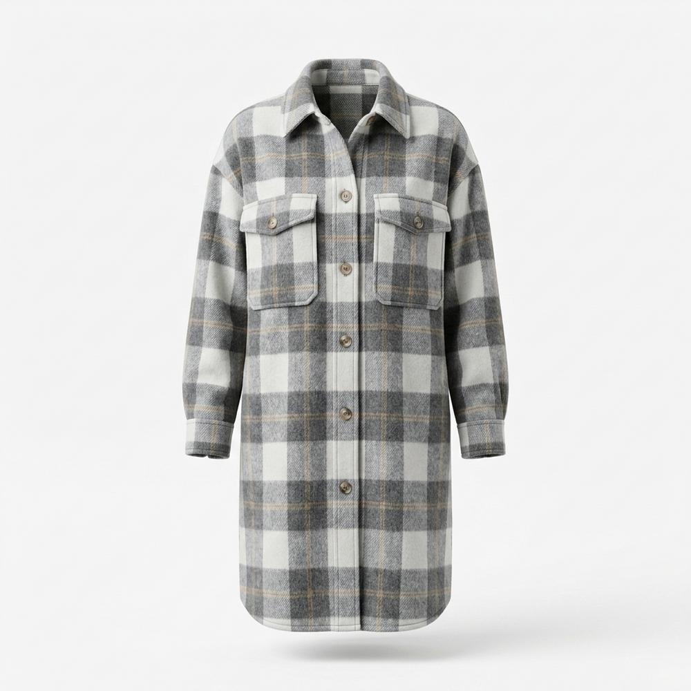 Allsaints Leather - Armer | Plaid Longline Coat Women