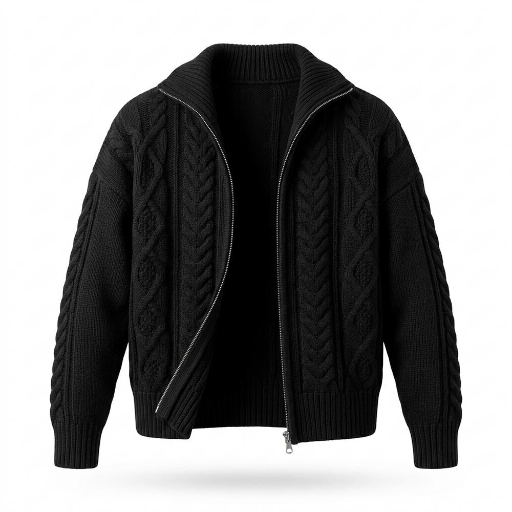 Allsaints Leather - Vaven | Zip-Up Cable-Knit Knit Cardigan Women