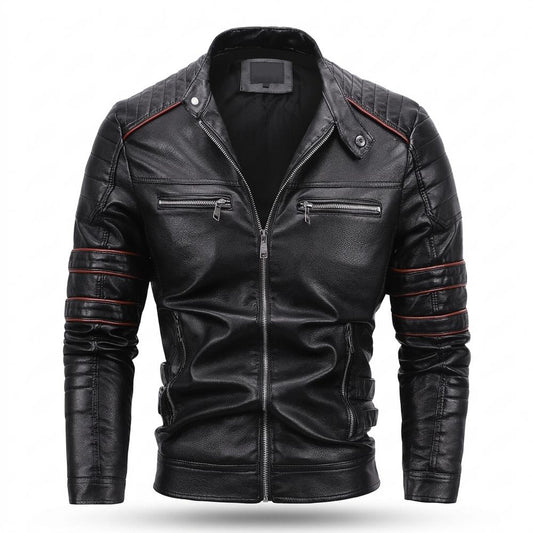 Allsaints Leather - Zaven | Quilted Slim-Fit Leather Jacket Men