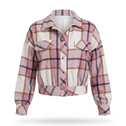 Allsaints Leather - Yolan | Plaid Cropped Jacket Women