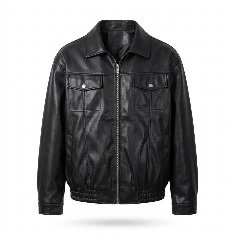 Allsaints Leather - Zeven | Zip-Up Collared Leather Jacket Men