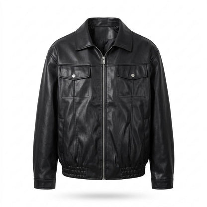 Allsaints Leather - Zeven | Zip-Up Collared Leather Jacket Men