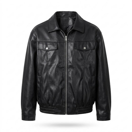 Allsaints Leather - Zeven | Zip-Up Collared Leather Jacket Men