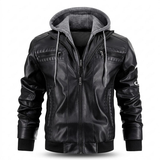 Allsaints Leather - Loron | Hooded Quilted Leather Jacket Men