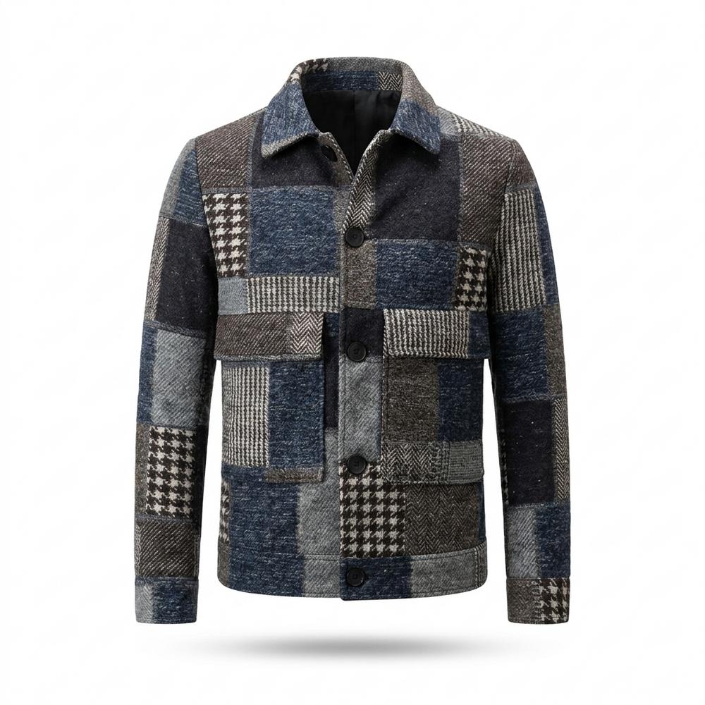 Allsaints Leather - Zemer | Patchwork Button-Front Jacket Men