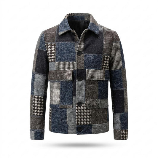 Allsaints Leather - Zemer | Patchwork Button-Front Jacket Men