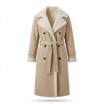 Allsaints Leather - Tidan | Double-Breasted Shearling-Lined Coat Women