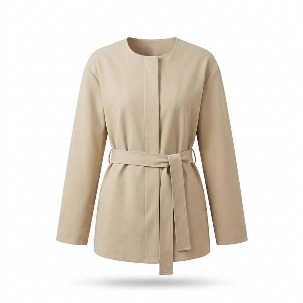 Allsaints Leather - Kamon | Collarless Belted Jacket Women