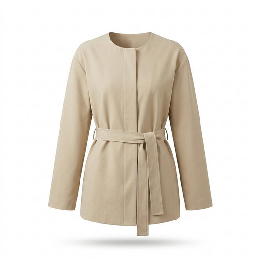 Allsaints Leather - Kamon | Collarless Belted Jacket Women