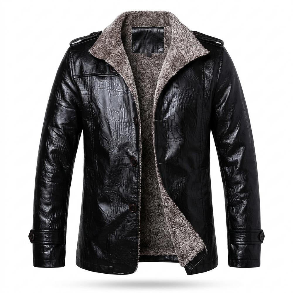 Allsaints Leather - Yepan | Fleece-Lined Textured Leather Jacket Men