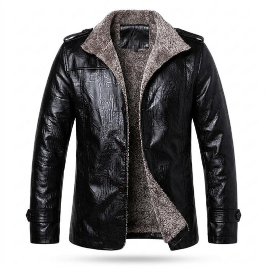 Allsaints Leather - Yepan | Fleece-Lined Textured Leather Jacket Men