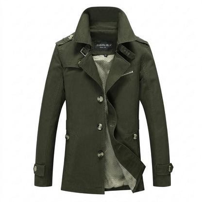 Allsaints Leather - Nosin | Single-Breasted Buckle-Collar Coat Men