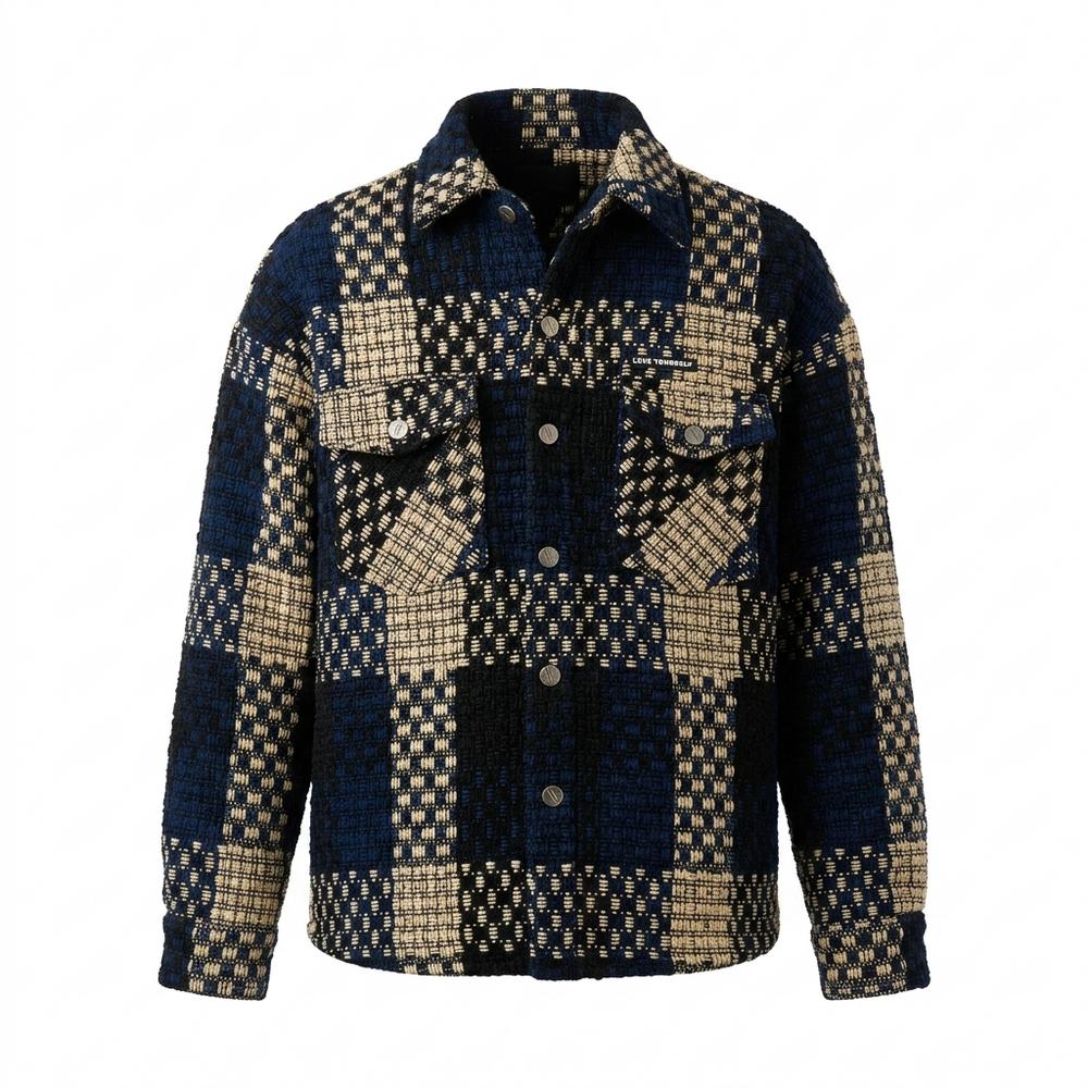Allsaints Leather - Damel | Textured Checkered Jacket Unisex