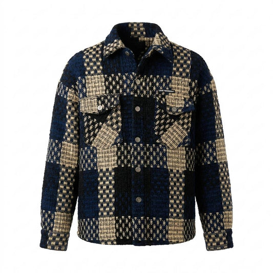Allsaints Leather - Damel | Textured Checkered Jacket Unisex