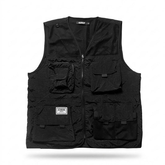 Allsaints Leather - Colar | Multi-Pocket Zip-Up Vest Unisex