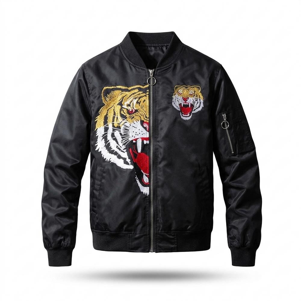 Allsaints Leather - Ninav | Embroidered Zip-Up Jacket Men
