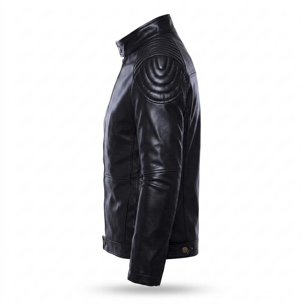 Allsaints Leather - Setir | Padded-Shoulder Fitted Leather Jacket Men