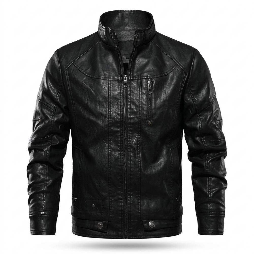 Allsaints Leather - Moton | Zip-Up Stand-Collar Leather Jacket Men