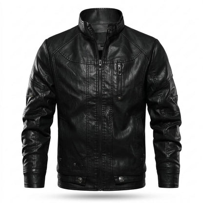 Allsaints Leather - Moton | Zip-Up Stand-Collar Leather Jacket Men