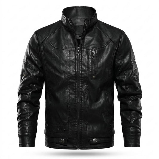 Allsaints Leather - Moton | Zip-Up Stand-Collar Leather Jacket Men