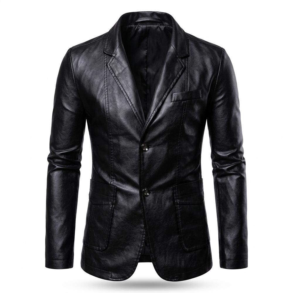 Allsaints Leather - Vilar | Slim-Fit Single-Breasted Leather Jacket Men